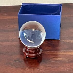 110 mm Crystal Ball 4.2” w/ Wooden Stand
